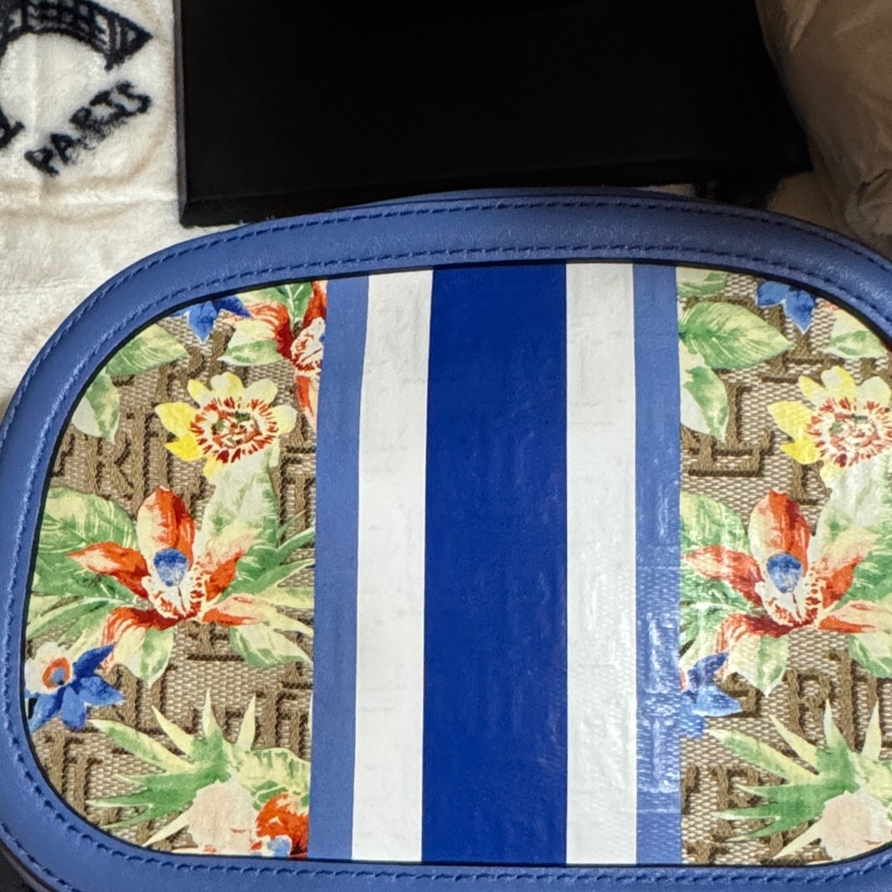 NWOT Ralph Lauren Floral Blue Crossbody Bag - Picture 10 of 10